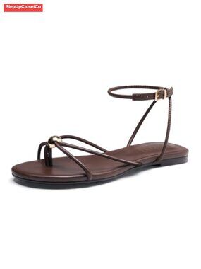 Strappy Flat Sandals Comfortable Open Toe Ankle Strap Thong Sandals Beach Dressy